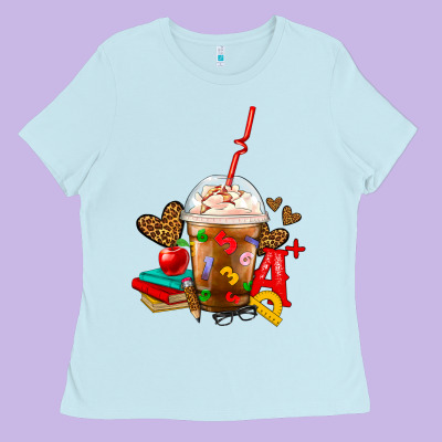 Teacher Frappe Coffee Ladies Tee Designed By Fadigitalartstudio