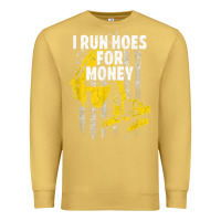 Antique Gold heavy equipment operator i run hoes for money usa flag t shirt Premium Sweatshirt - StudioElite
