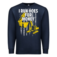 Navy heavy equipment operator i run hoes for money usa flag t shirt Premium Sweatshirt - StudioElite