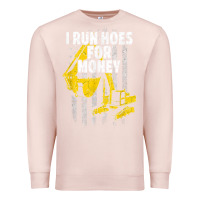 Pale Pink heavy equipment operator i run hoes for money usa flag t shirt Premium Sweatshirt - StudioElite