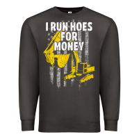 Smoke heavy equipment operator i run hoes for money usa flag t shirt Premium Sweatshirt - StudioElite