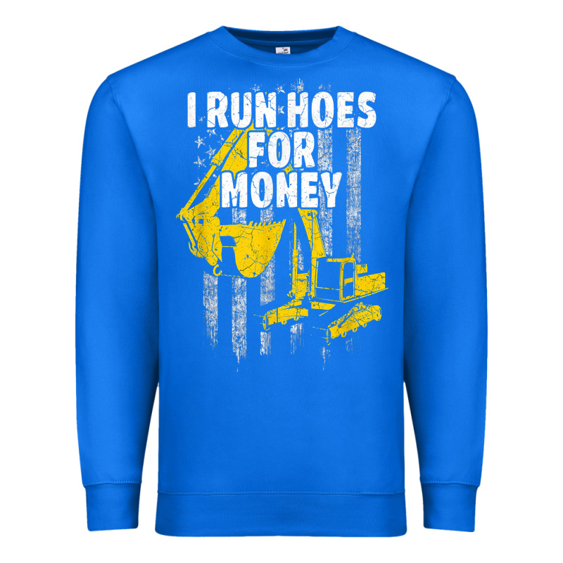 Heavy Equipment Operator I Run Hoes For Money Usa Flag T Shirt Premium Sweatshirt by StudioElite | Teevron