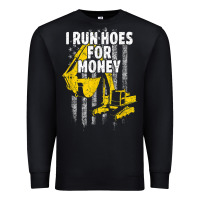 Black heavy equipment operator i run hoes for money usa flag t shirt Premium Sweatshirt - StudioElite