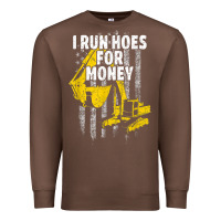 Chestnut heavy equipment operator i run hoes for money usa flag t shirt Premium Sweatshirt - StudioElite