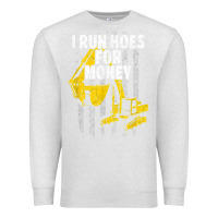Oatmeal Heather heavy equipment operator i run hoes for money usa flag t shirt Premium Sweatshirt - StudioElite