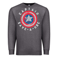 Charcoal Heather Captain Save-A-Hoe Vintage Funny Retro Premium Sweatshirt - StudioElite
