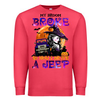 Cardinal my broom broke so now i drive a j.e.e.p witch halloween t shirt Premium Sweatshirt - StudioElite