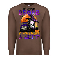 Chestnut my broom broke so now i drive a j.e.e.p witch halloween t shirt Premium Sweatshirt - StudioElite