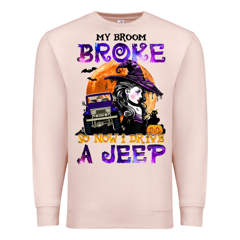 My Broom Broke So Now I Drive A J.e.e.p Witch Halloween T Shirt Premium Sweatshirt by StudioElite | Teevron