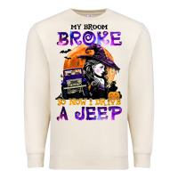 Sandshell my broom broke so now i drive a j.e.e.p witch halloween t shirt Premium Sweatshirt - StudioElite