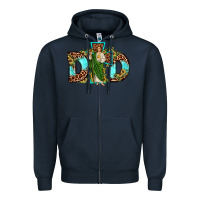 Navy dad san judas sunflower leopard turquoise Zipper Hoodie - JahusDesignShop