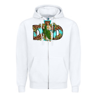 White dad san judas sunflower leopard turquoise Zipper Hoodie - JahusDesignShop
