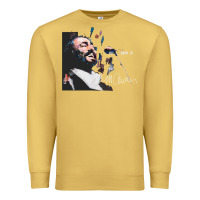 Antique Gold Original Portrait of Luciano Pavarotti Premium Sweatshirt - StudioElite