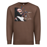 Chestnut Original Portrait of Luciano Pavarotti Premium Sweatshirt - StudioElite