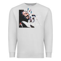 Dove Grey Original Portrait of Luciano Pavarotti Premium Sweatshirt - StudioElite