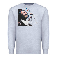 Heather Grey Original Portrait of Luciano Pavarotti Premium Sweatshirt - StudioElite