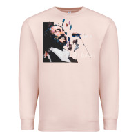 Pale Pink Original Portrait of Luciano Pavarotti Premium Sweatshirt - StudioElite