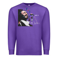 Purple Original Portrait of Luciano Pavarotti Premium Sweatshirt - StudioElite