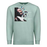 Seafoam Original Portrait of Luciano Pavarotti Premium Sweatshirt - StudioElite