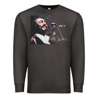 Smoke Original Portrait of Luciano Pavarotti Premium Sweatshirt - StudioElite