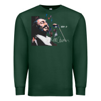 Sports Green Original Portrait of Luciano Pavarotti Premium Sweatshirt - StudioElite