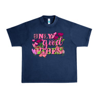 Navy Valentine's Day Only Good Vibes Urban Heavy Tee - FaDigitalArtStudio