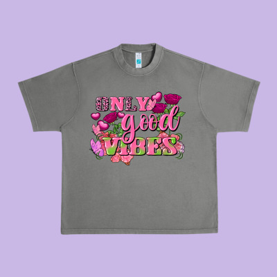 Valentine's Day Only Good Vibes Urban Heavy Tee Designed By Fadigitalartstudio