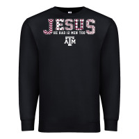 Black Texas A&m Aggies Jesus - Had 12 Men - Patterned Premium Sweatshirt - PixelFlow
