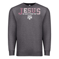 Charcoal Heather Texas A&m Aggies Jesus - Had 12 Men - Patterned Premium Sweatshirt - PixelFlow
