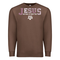 Chestnut Texas A&m Aggies Jesus - Had 12 Men - Patterned Premium Sweatshirt - PixelFlow
