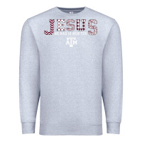 Heather Grey Texas A&m Aggies Jesus - Had 12 Men - Patterned Premium Sweatshirt - PixelFlow