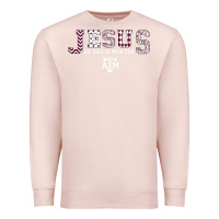 Pale Pink Texas A&m Aggies Jesus - Had 12 Men - Patterned Premium Sweatshirt - PixelFlow