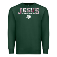Sports Green Texas A&m Aggies Jesus - Had 12 Men - Patterned Premium Sweatshirt - PixelFlow