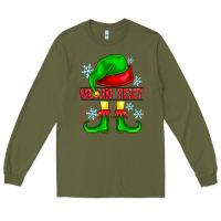 Army Green Elf Your Text Long Sleeve Tee - CowhideDigitalArt