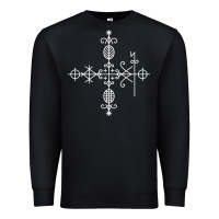 Black haitian veve  voodoo symbol t shirt Premium Sweatshirt - PixelFlow
