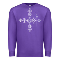 Purple haitian veve  voodoo symbol t shirt Premium Sweatshirt - PixelFlow