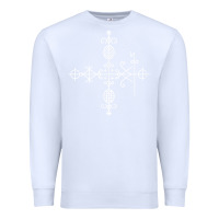 White haitian veve  voodoo symbol t shirt Premium Sweatshirt - PixelFlow