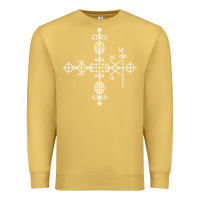 Antique Gold haitian veve  voodoo symbol t shirt Premium Sweatshirt - PixelFlow