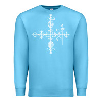 Ocean Blue haitian veve  voodoo symbol t shirt Premium Sweatshirt - PixelFlow