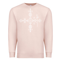 Pale Pink haitian veve  voodoo symbol t shirt Premium Sweatshirt - PixelFlow