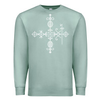Seafoam haitian veve  voodoo symbol t shirt Premium Sweatshirt - PixelFlow
