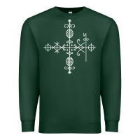 Sports Green haitian veve  voodoo symbol t shirt Premium Sweatshirt - PixelFlow