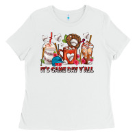 White It's Game Day Y'all Baseball Coffee Cups Ladies Tee - FaDigitalArtStudio