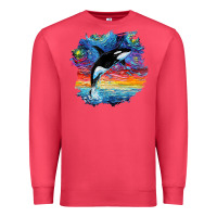 Cardinal Orca Killer Whale Starry Night Impressionist Dog Art By Aja Premium Sweatshirt - PixelFlow