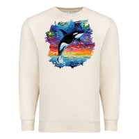 Sandshell Orca Killer Whale Starry Night Impressionist Dog Art By Aja Premium Sweatshirt - PixelFlow