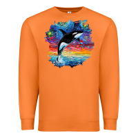 Carrot Orca Killer Whale Starry Night Impressionist Dog Art By Aja Premium Sweatshirt - PixelFlow