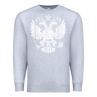 Heather Grey russian double headed eagle for a russia fan gift t shirt Premium Sweatshirt - PixelFlow