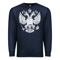 Navy russian double headed eagle for a russia fan gift t shirt Premium Sweatshirt - PixelFlow