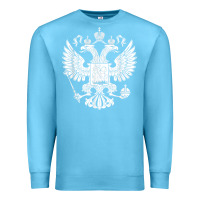 Ocean Blue russian double headed eagle for a russia fan gift t shirt Premium Sweatshirt - PixelFlow