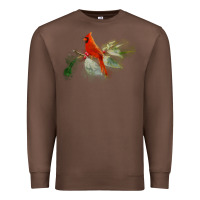 Chestnut wild red cardinal bird long sleeve Premium Sweatshirt - PixelFlow